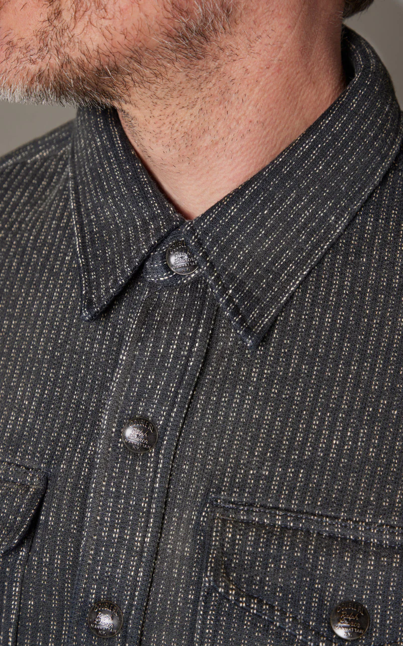 RRL Fleece Jacquard Workshirt Black/Multi - Image 6