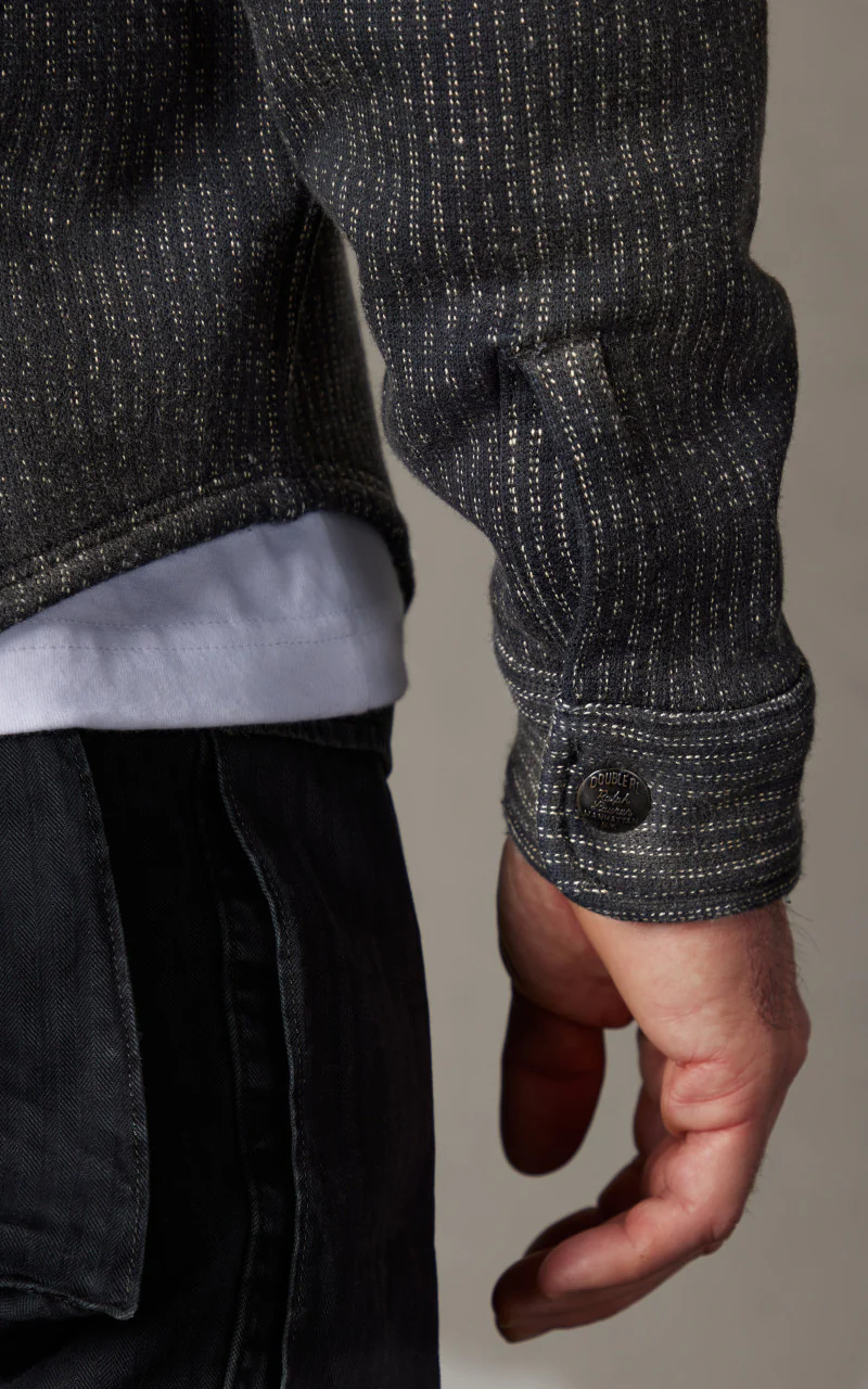 RRL Fleece Jacquard Workshirt Black/Multi - Image 7