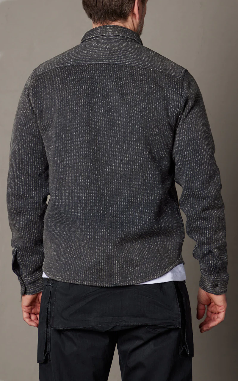 RRL Fleece Jacquard Workshirt Black/Multi - Image 8