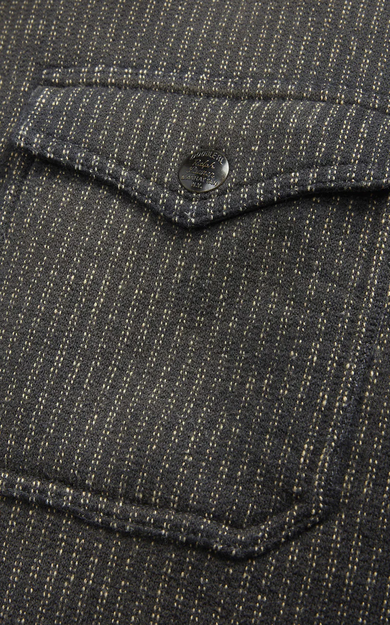 RRL Fleece Jacquard Workshirt Black/Multi - Image 9