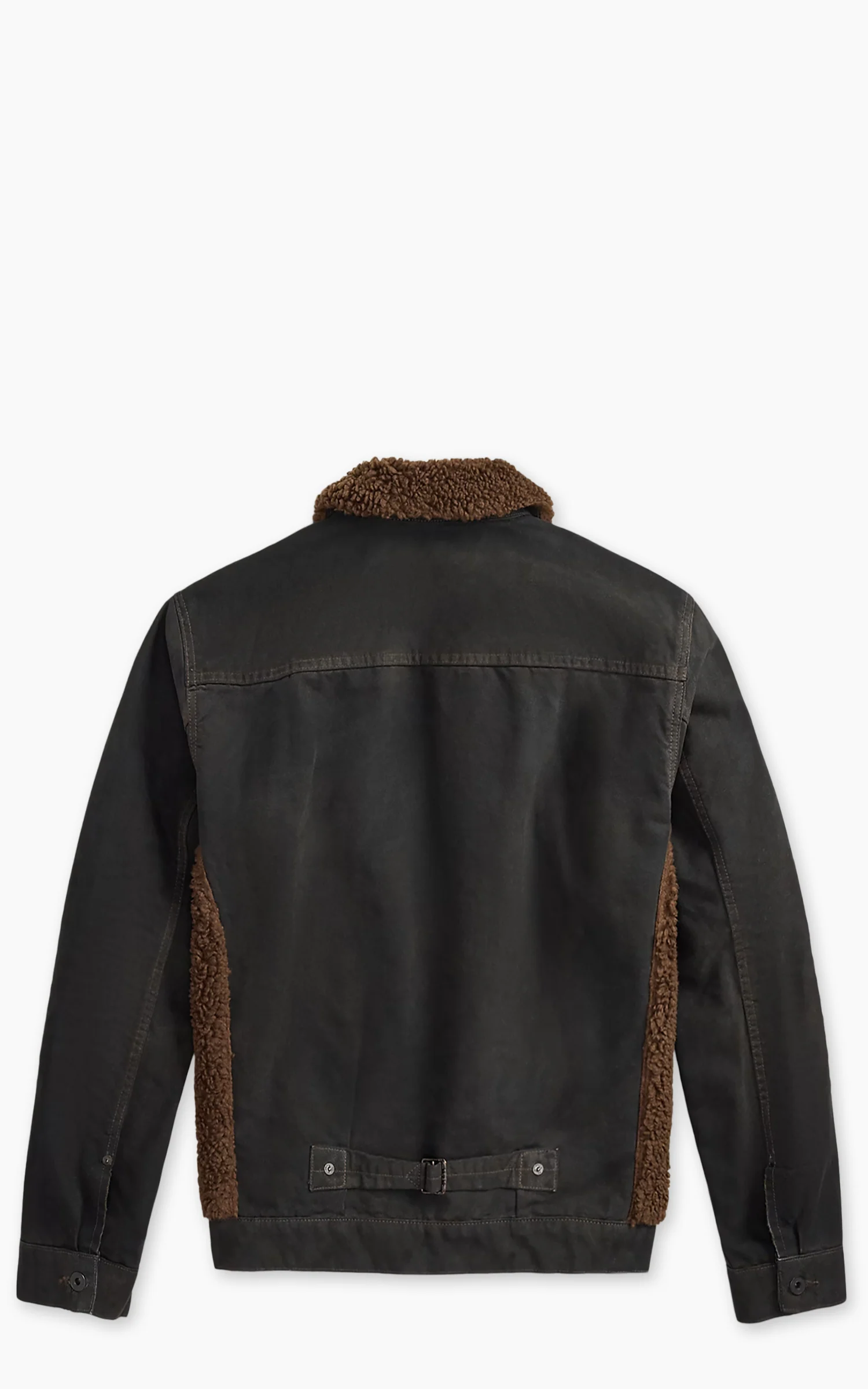 RRL Fleece-Panelled Canvas Jacket Vintage Black/Brown - Image 6