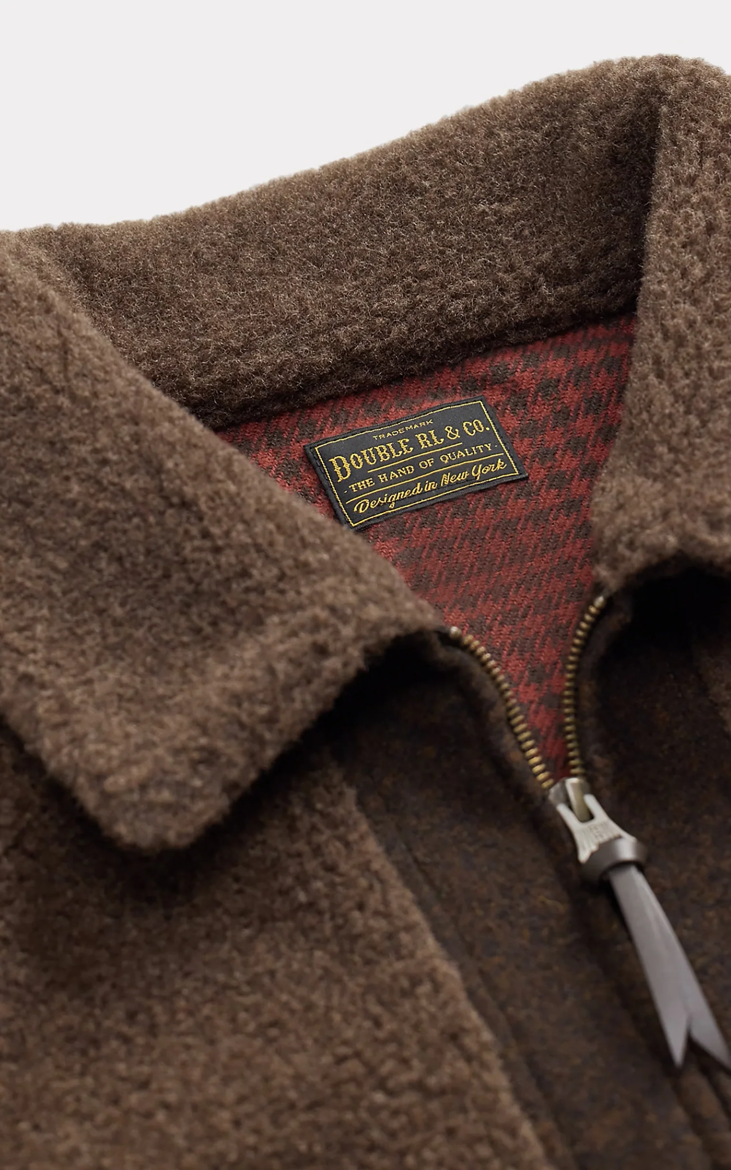 RRL Fleece-Panelled Jacquard Jacket Brown/Multi - Image 4
