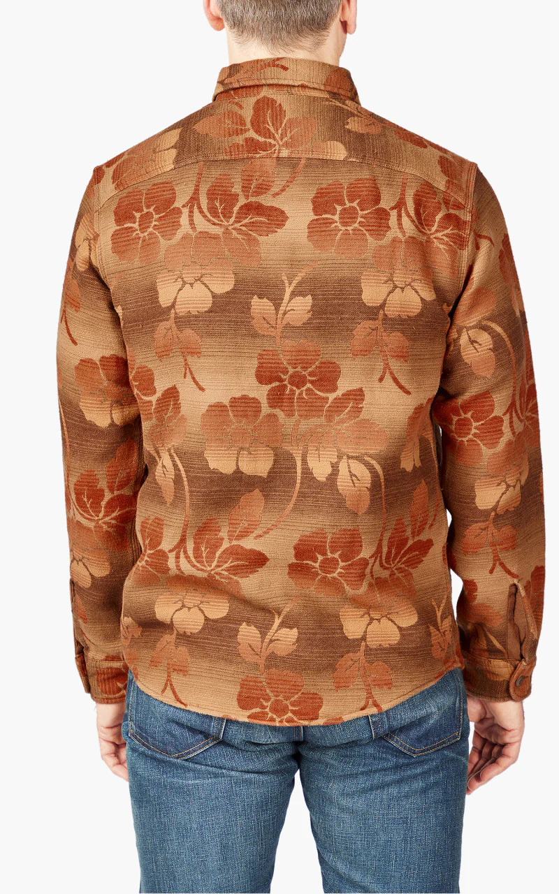 RRL Floral Jacquard Workshirt Brown/Orange - Image 7