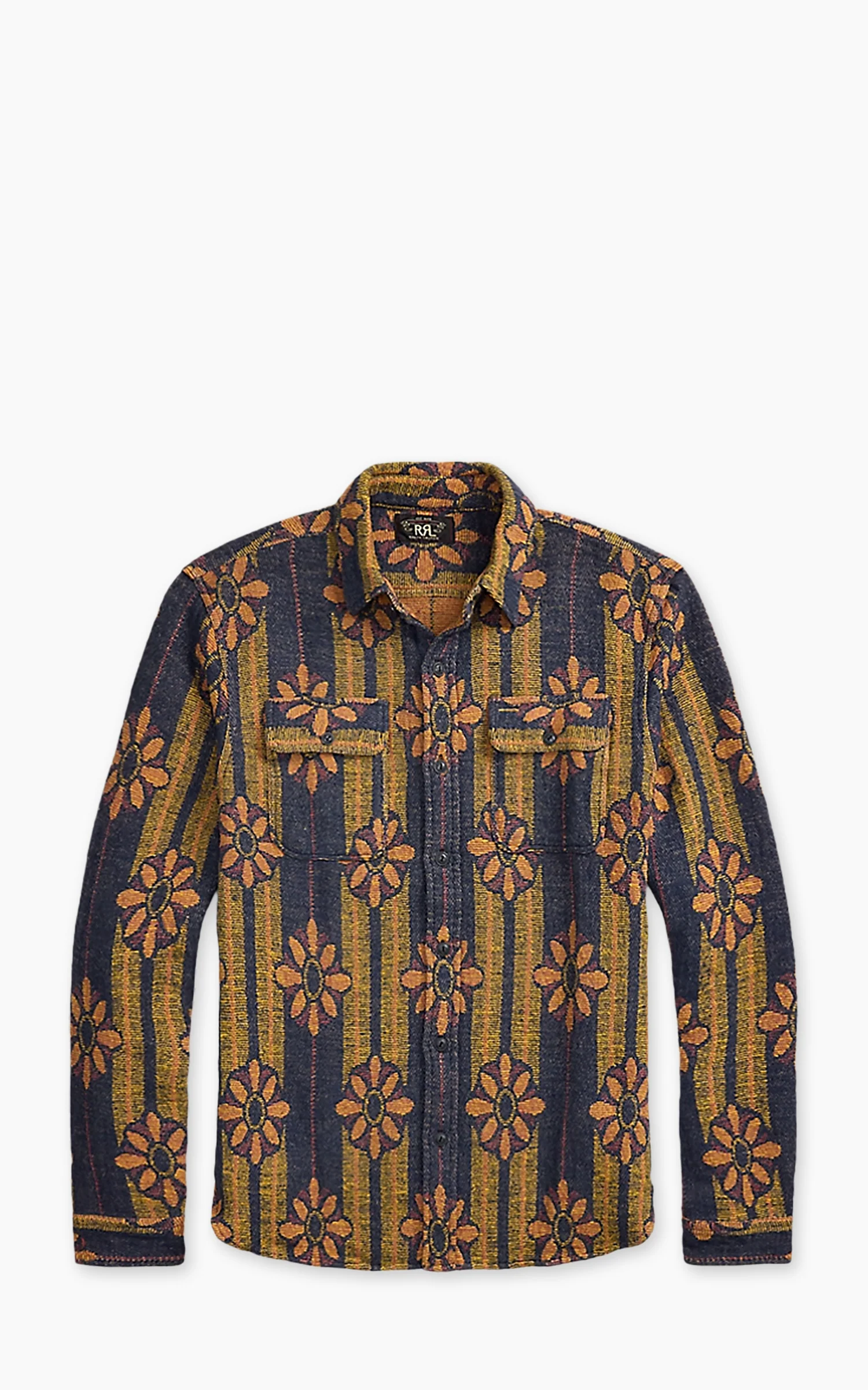 RRL Floral Jacquard Workshirt Plum Multi