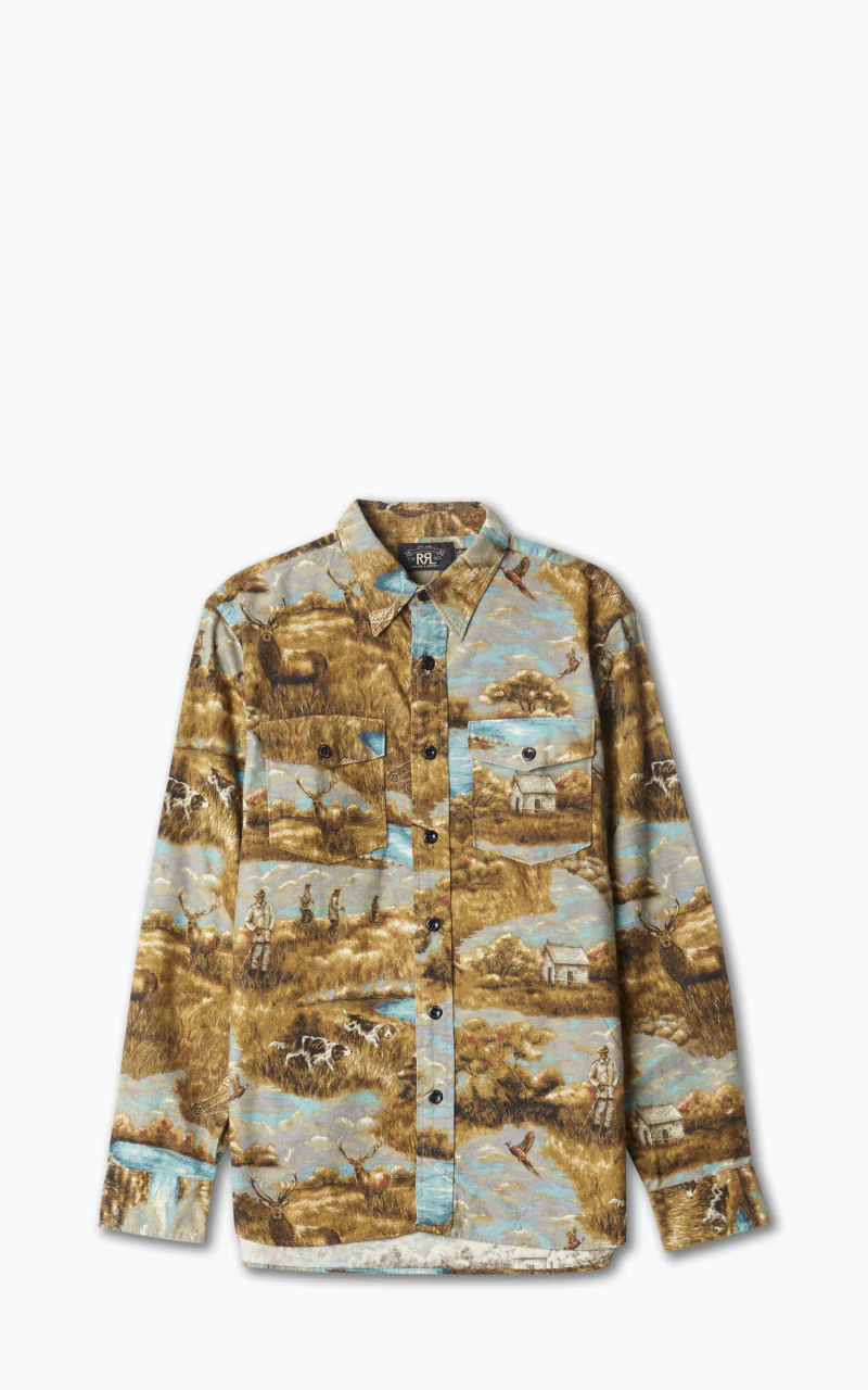 RRL Freeport WS Long Sleeve Sport Shirt Brown/Multi
