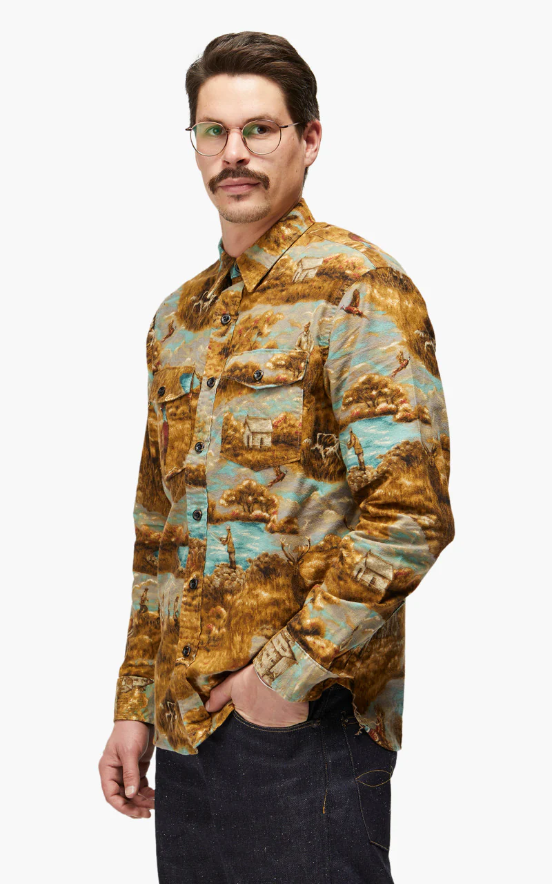 RRL Freeport WS Long Sleeve Sport Shirt Brown/Multi - Image 2