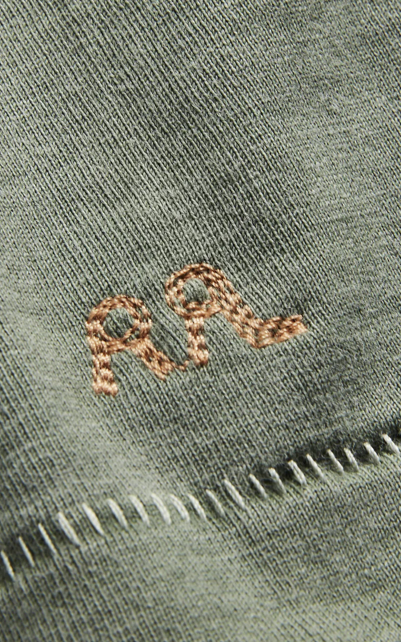 RRL Garment-Dyed Crewneck T-Shirt Forest Green - Image 3
