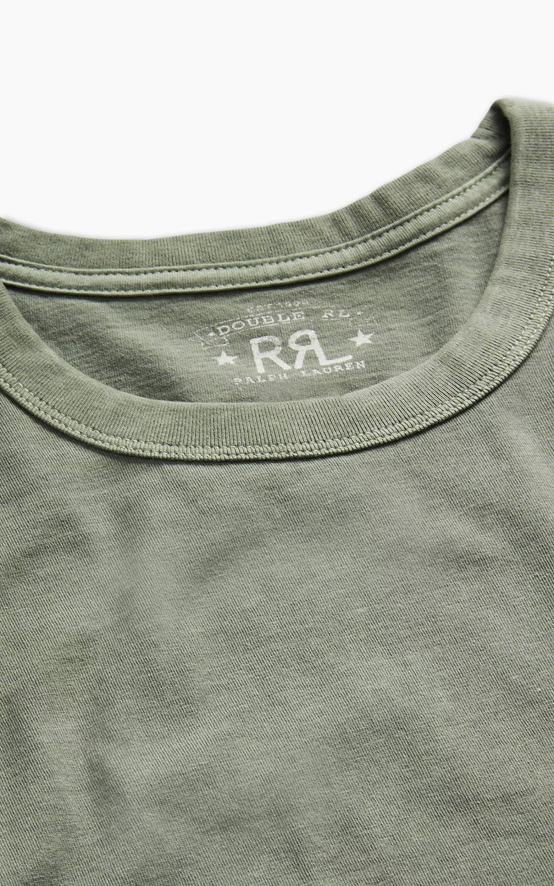 RRL Garment-Dyed Crewneck T-Shirt Forest Green - Image 4