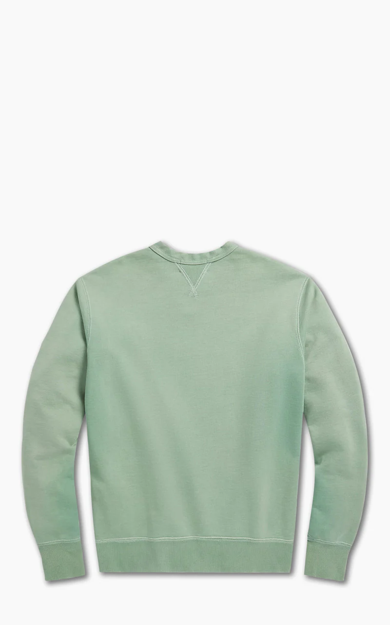 RRL Garment-Dyed Logo Fleece Sweatshirt Turquoise - Image 2