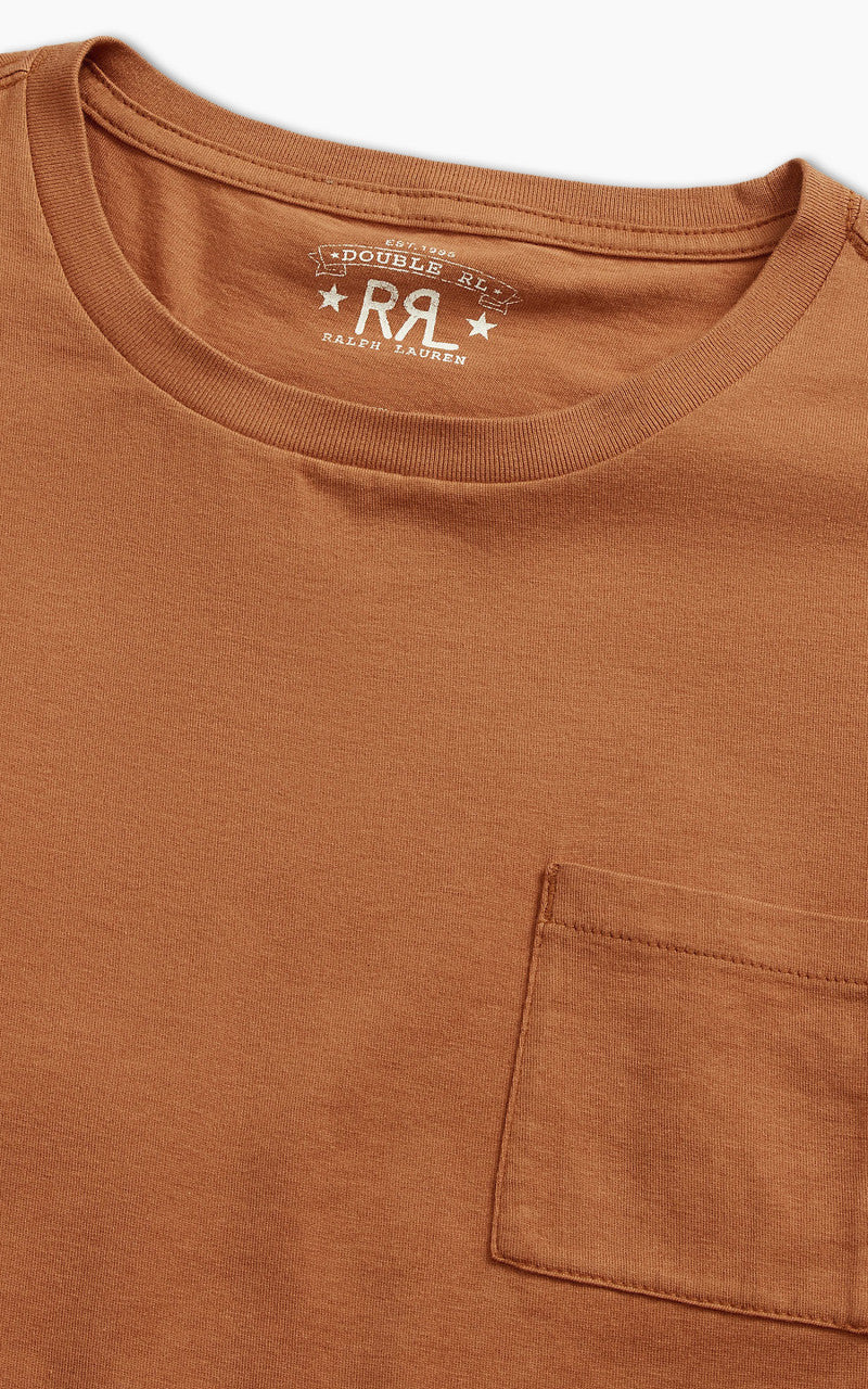 RRL Garment-Dyed Pocket T-Shirt Orange - Image 2