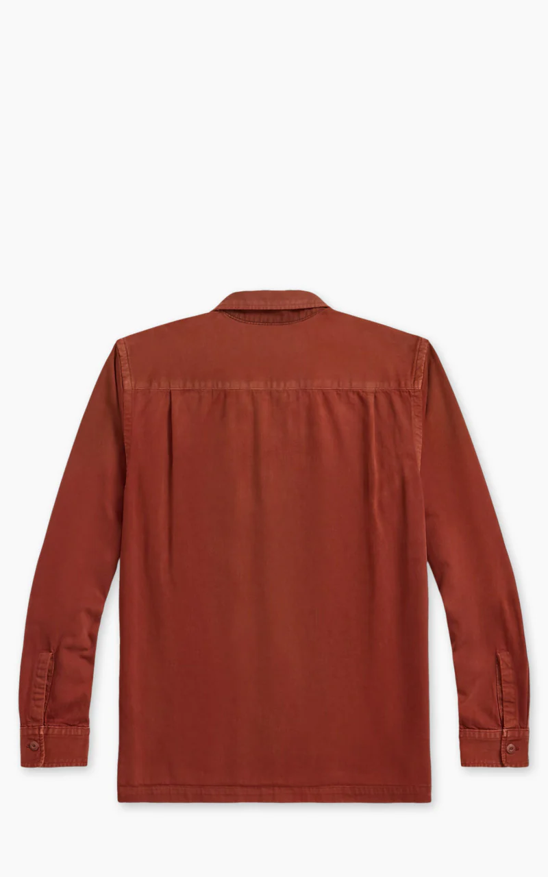 RRL Garment-Dyed Twill Camp Shirt Brick - Image 2