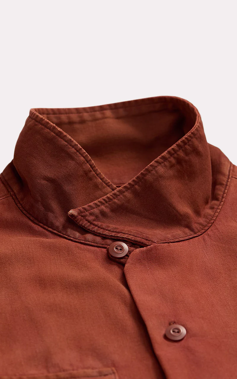 RRL Garment-Dyed Twill Camp Shirt Brick - Image 4