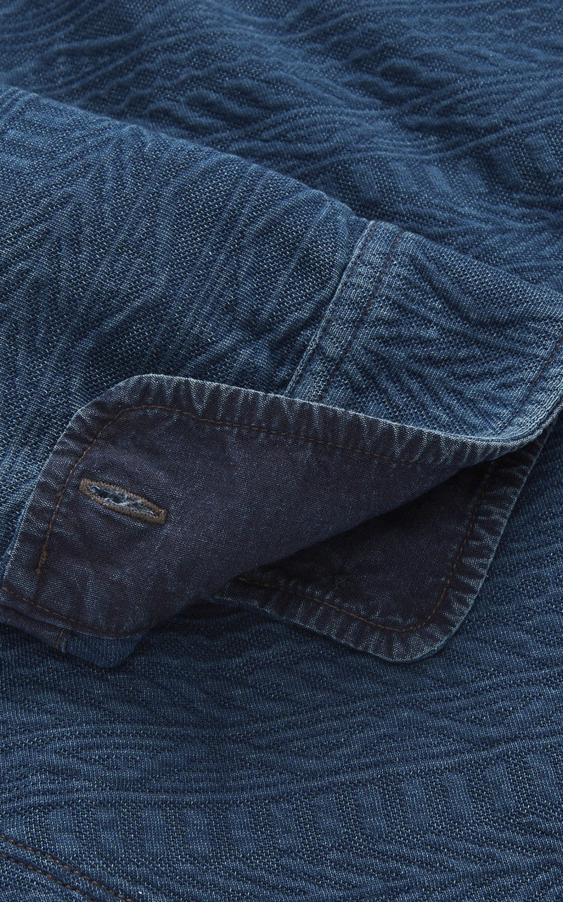 RRL Guernsey-Patterned Jacquard Workshirt Indigo - Image 7
