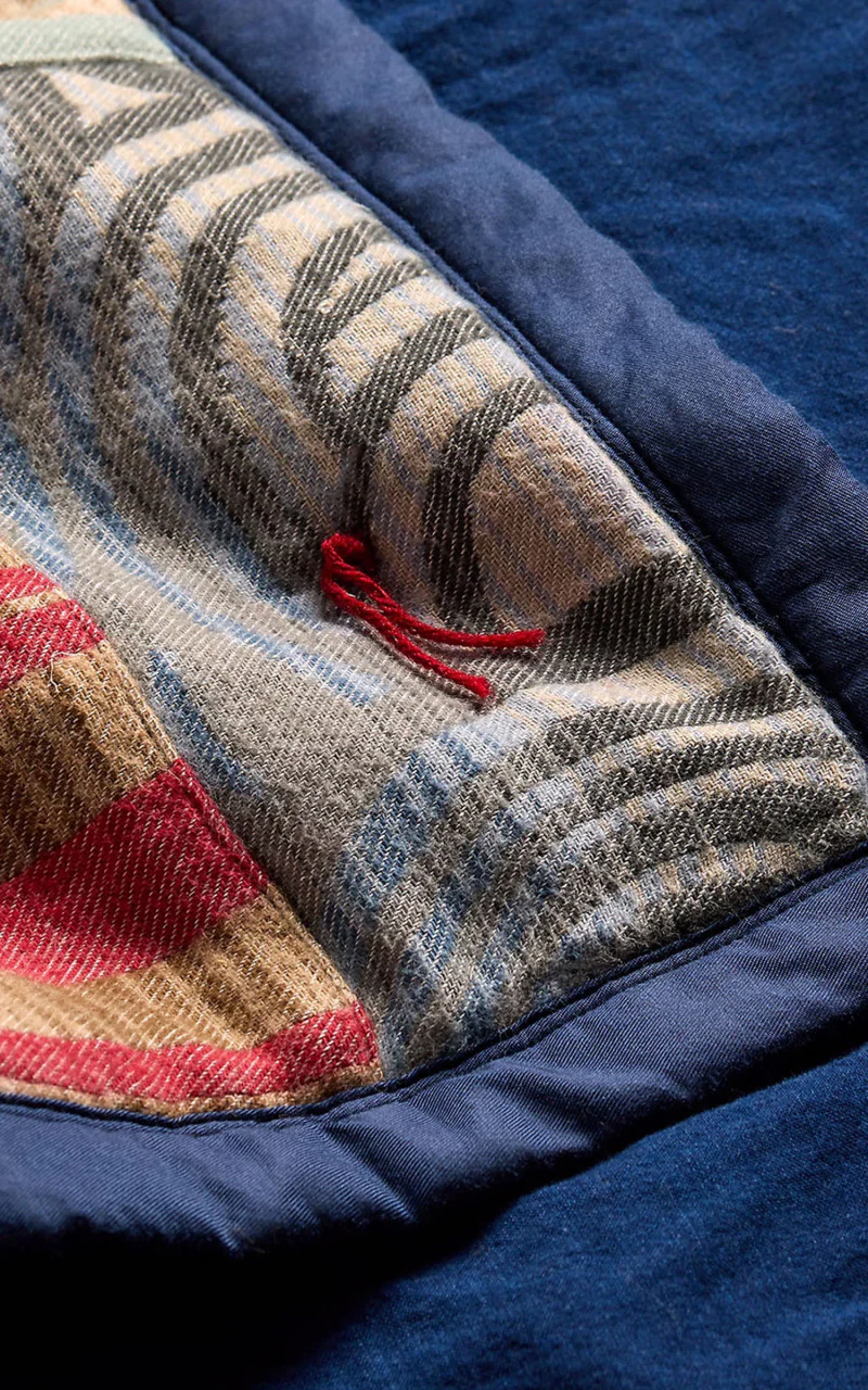 RRL Hand-Embroidered Indigo Quilt Red/Brown/Blue Multi - Image 3