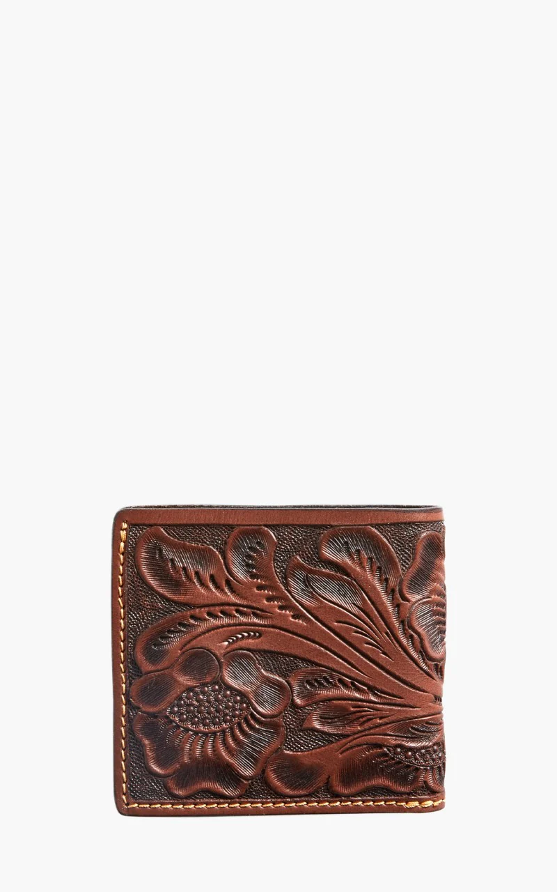 RRL Hand-Tooled Leather Billfold Wallet Brown - Image 2