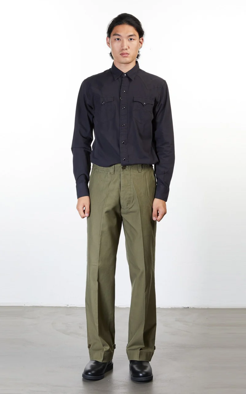 RRL Heritage WST Long Sleeve Sport Shirt Black - Image 2
