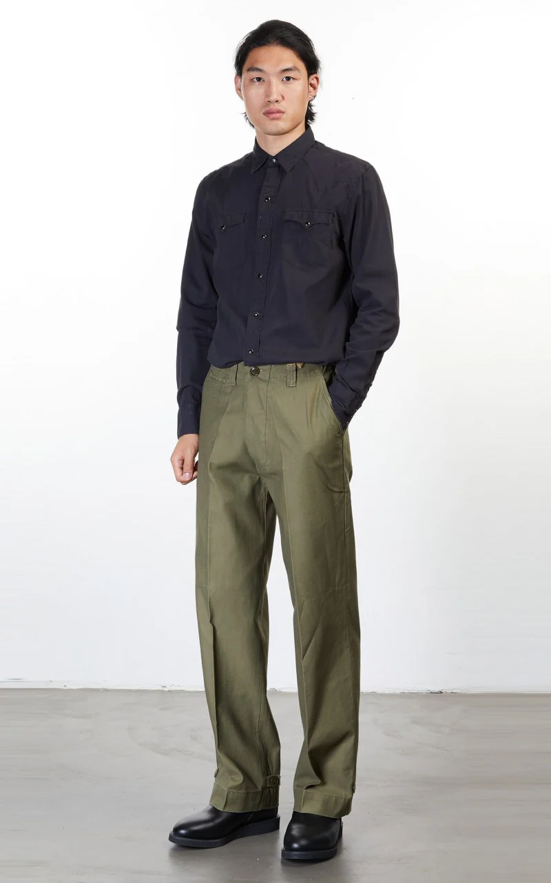 RRL Heritage WST Long Sleeve Sport Shirt Black - Image 3