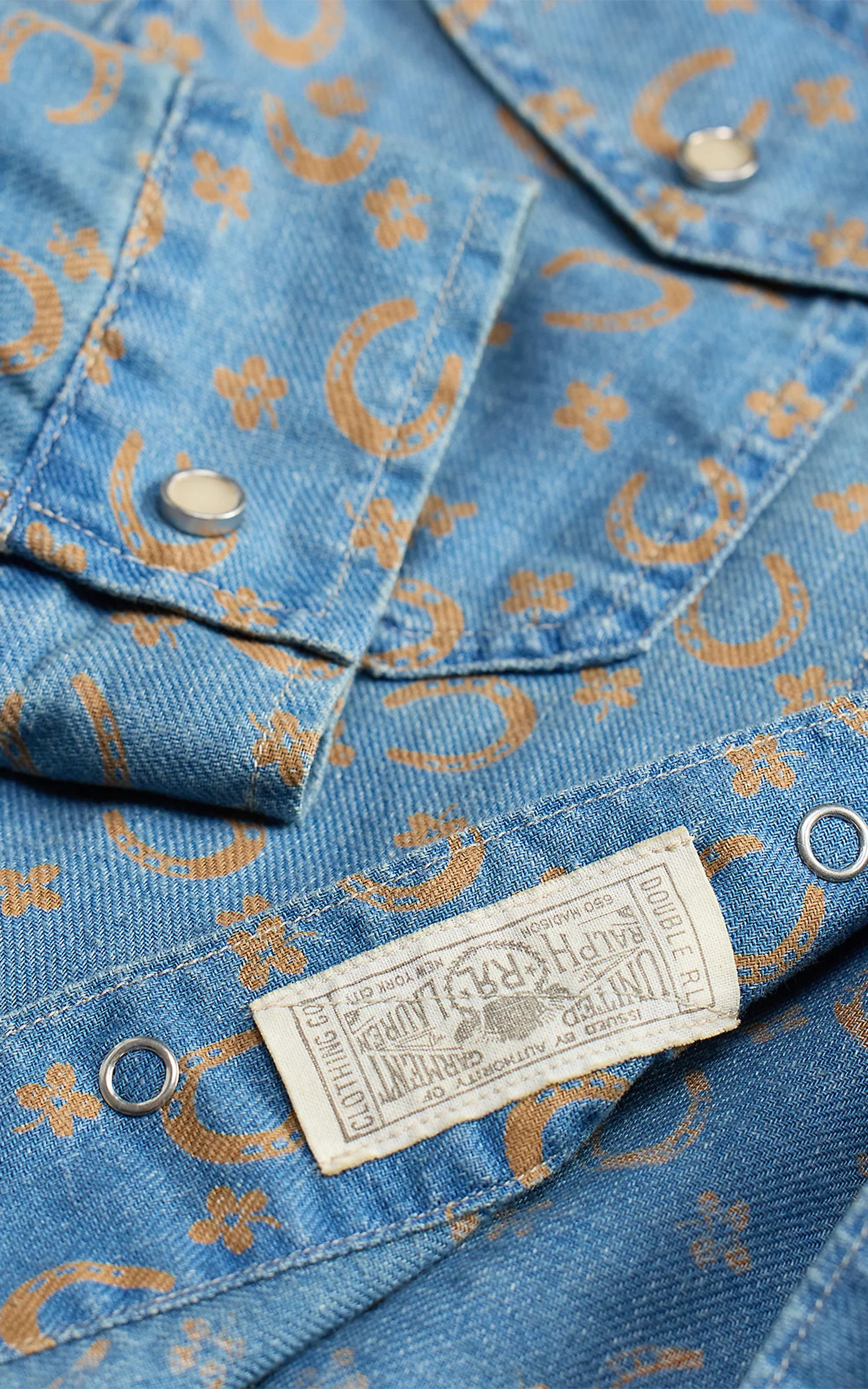 RRL Horseshoe-Print Denim Shirt Jacket Indigo - Image 4