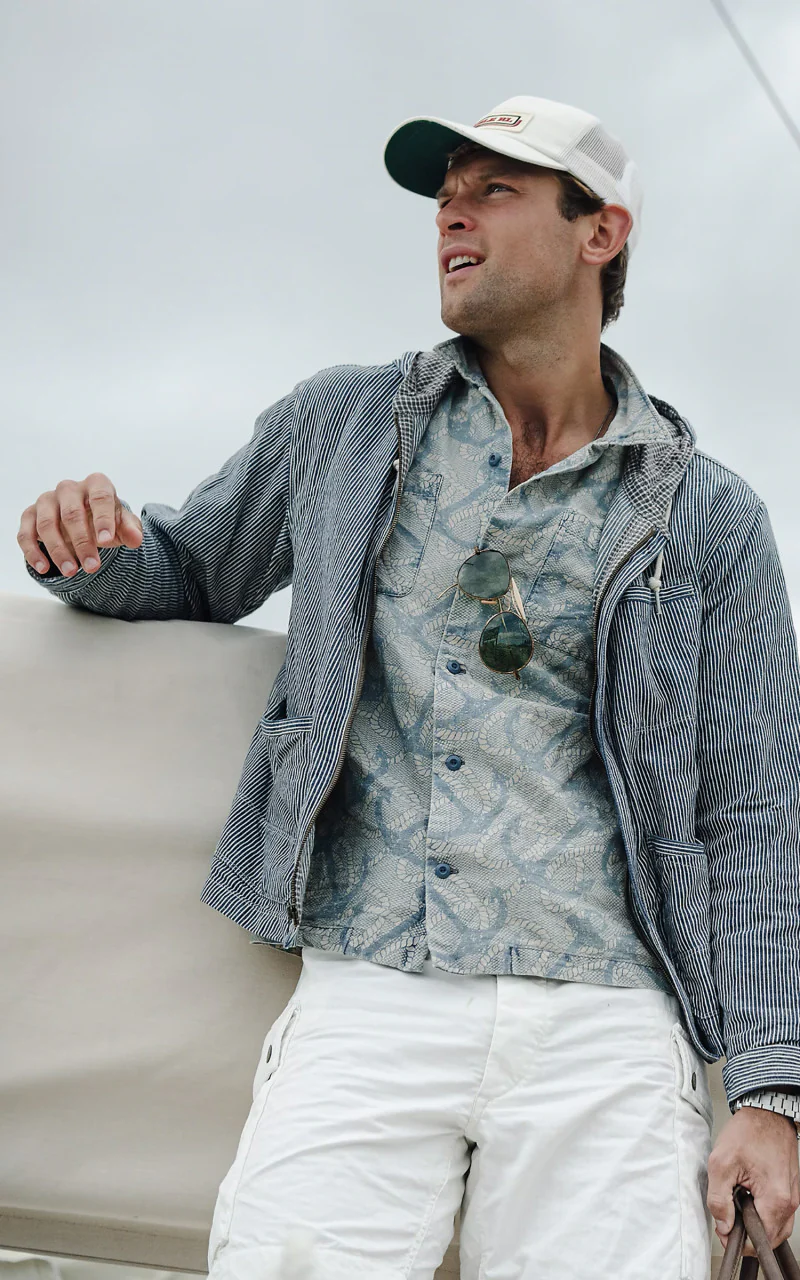 RRL Indigo Anchor-Print Camp Shirt Indigo/Cream Multi - Image 2