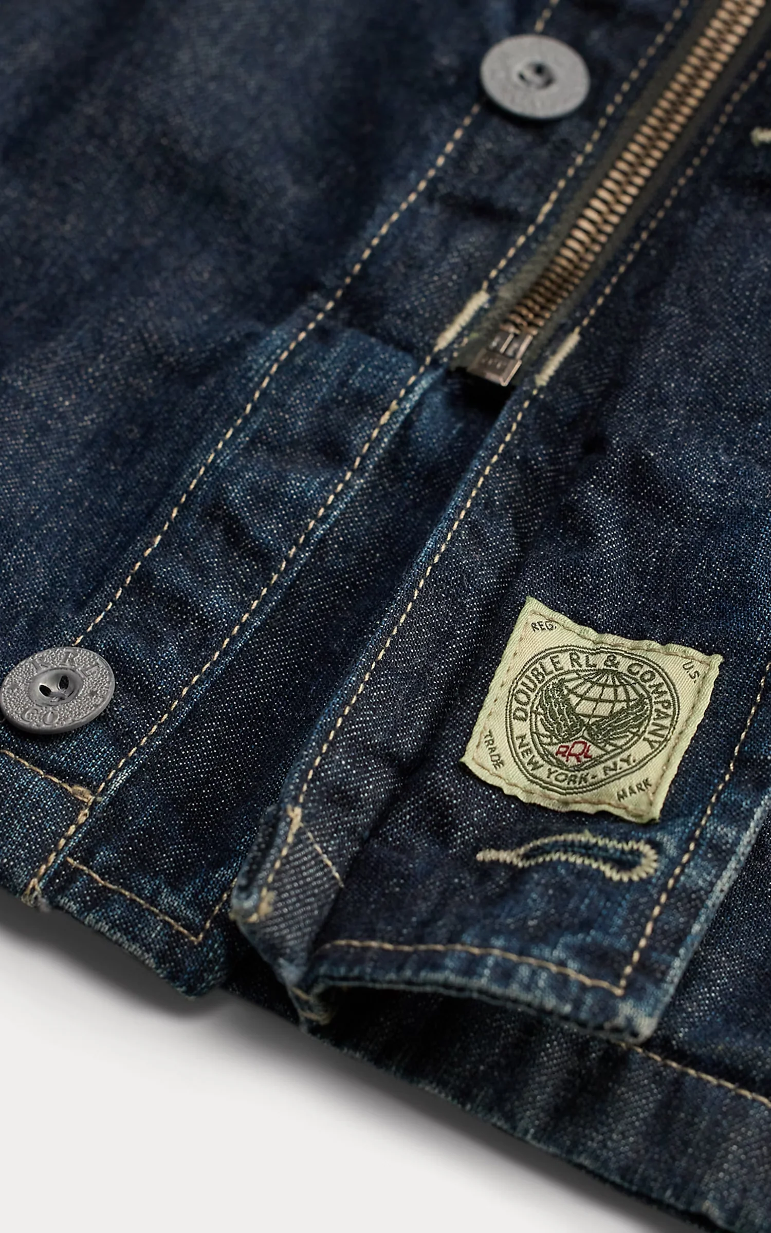 RRL Indigo Denim Field Jacket Medium Wash - Image 6