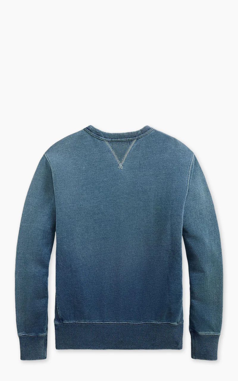 RRL Indigo French Terry Sweatshirt Washed Blue Indigo - Image 2