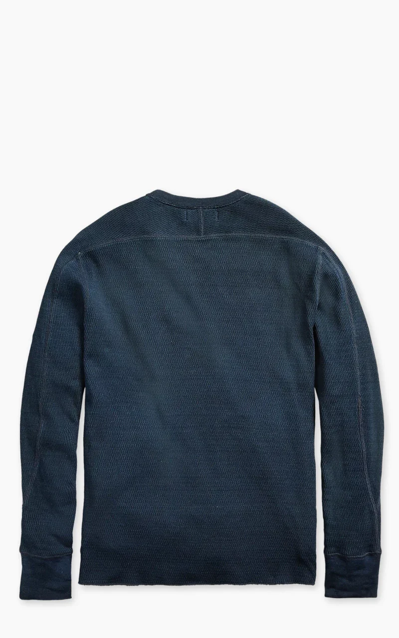 RRL Indigo Jacquard-Knit Crewneck Rinsed Blue Indigo - Image 2