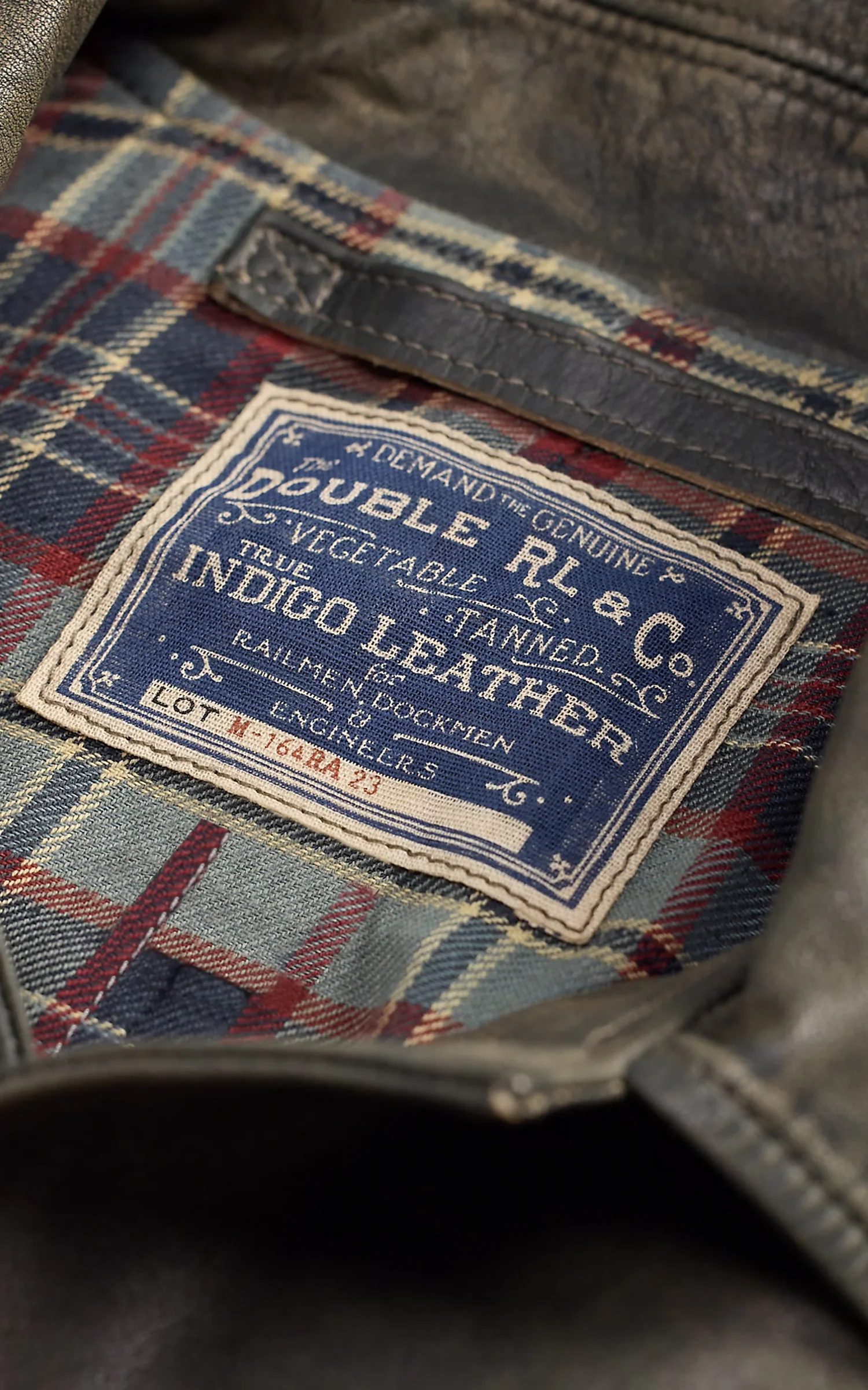 RRL Indigo Leather Car Coat Vintage Indigo - Image 6