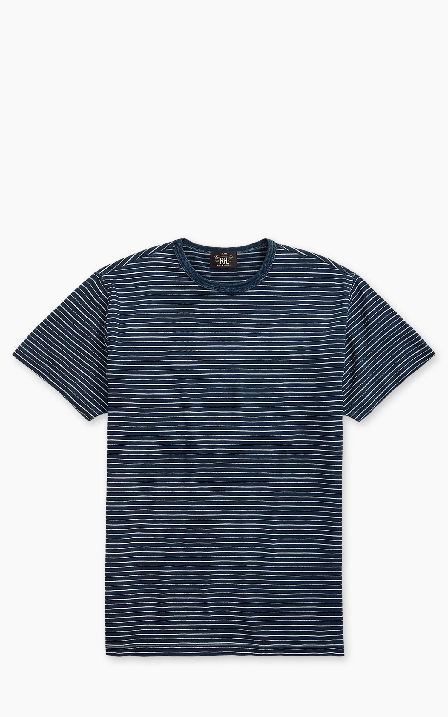 RRL Indigo Striped Jacquard T-Shirt Indigo Multi