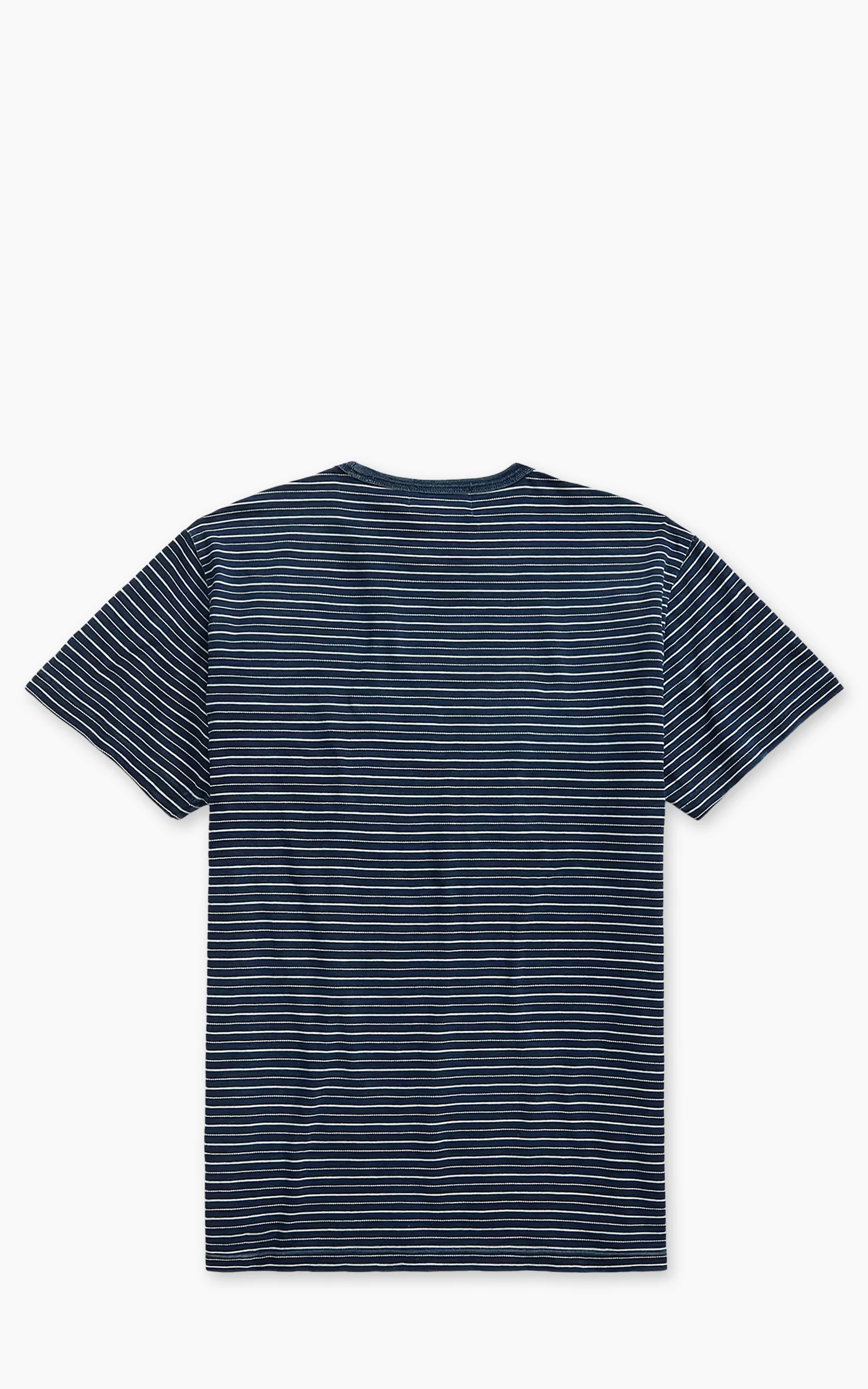 RRL Indigo Striped Jacquard T-Shirt Indigo Multi - Image 3