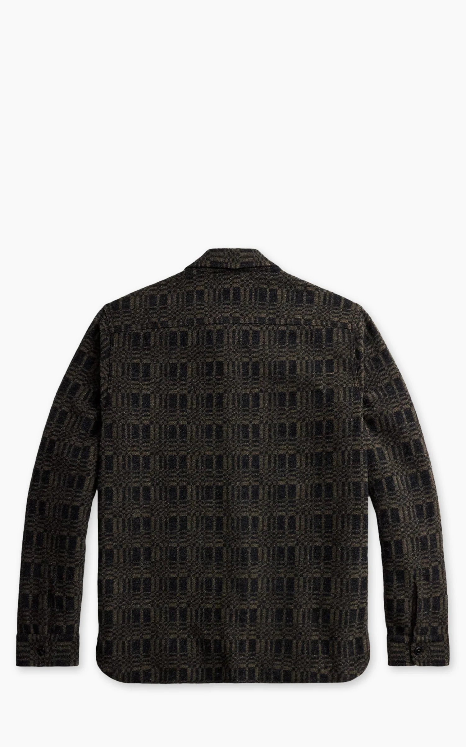RRL Jacquard-Knit Wool-Blend Workshirt Charcoal/Multi - Image 4
