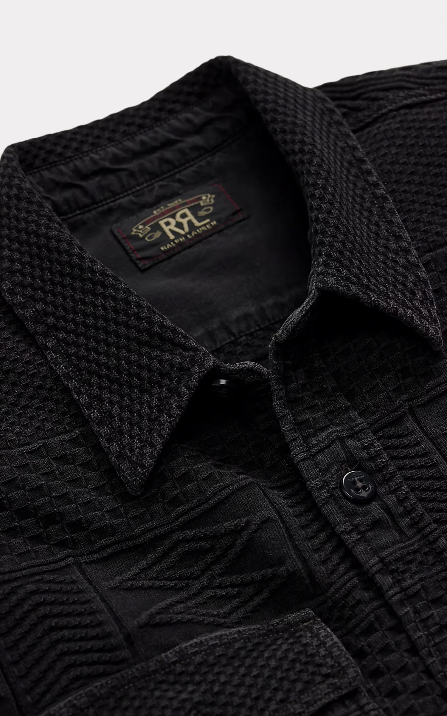 RRL Jacquard Workshirt Indigo - Image 4