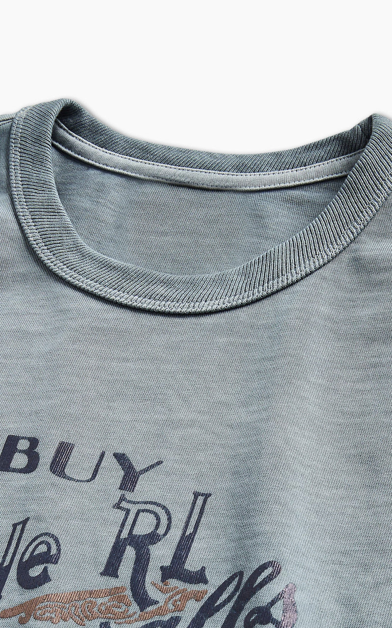RRL Jersey Graphic T-Shirt Vintage Blue - Image 3