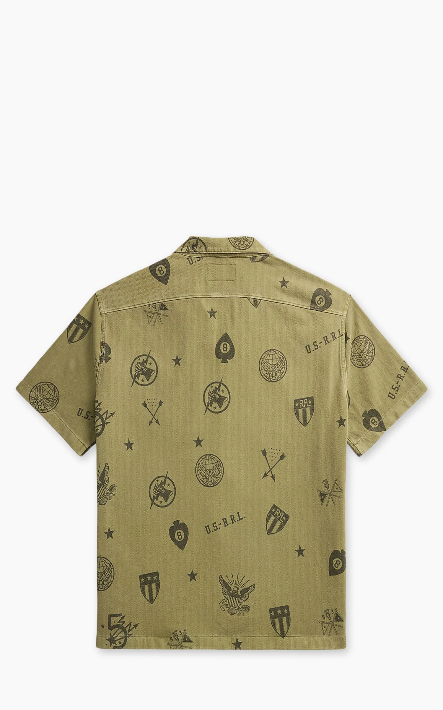 RRL Knit Herringbone Twill Camp Shirt OD7 - Image 3