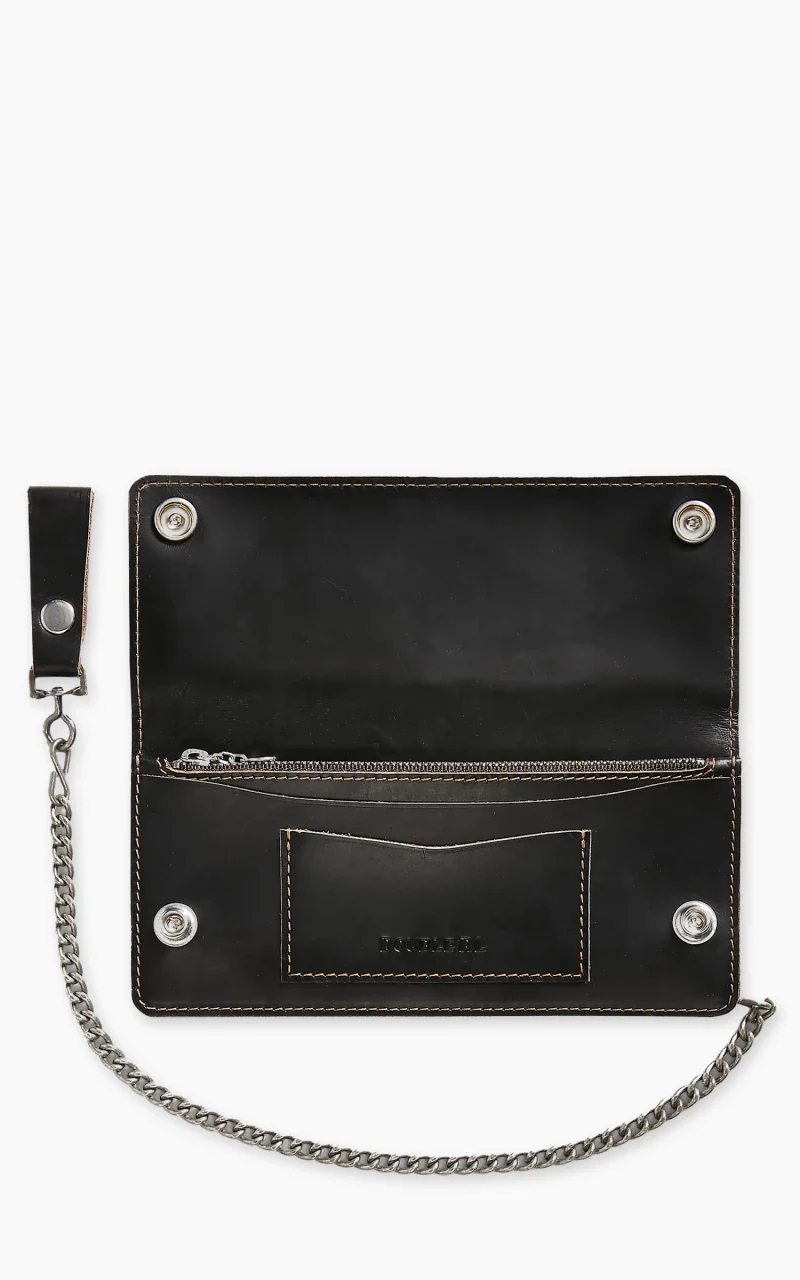 RRL Leather Chain Wallet Black Over Brown - Image 2