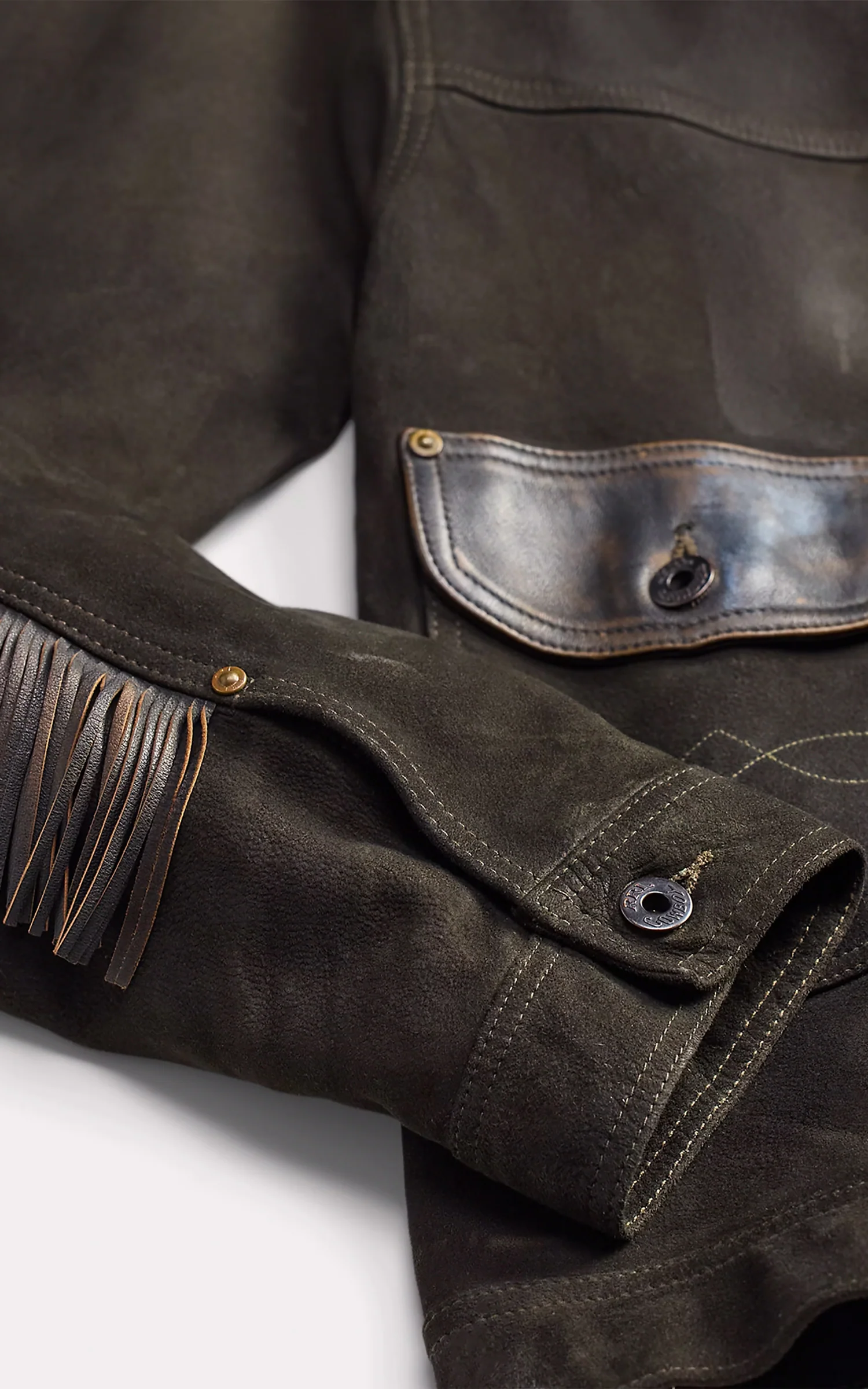 RRL Leather-Trim Suede Jacket Black - Image 5