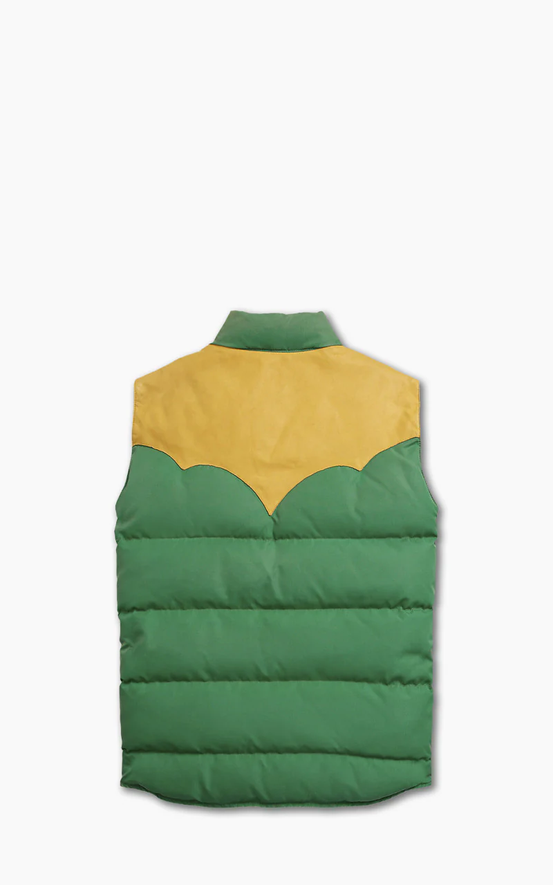 RRL Leather-Yoke Quilted Vest Kelly Green - Image 3