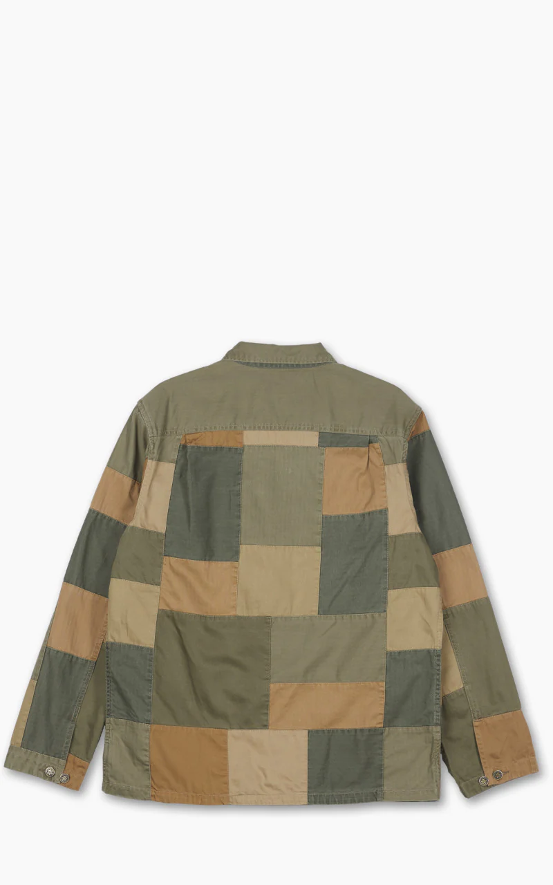 RRL Limited-Edition Patchwork Overshirt Olive Multi - Image 6