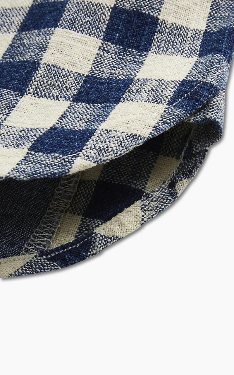 RRL Linen-Cotton Workshirt Indigo Checked - Image 5