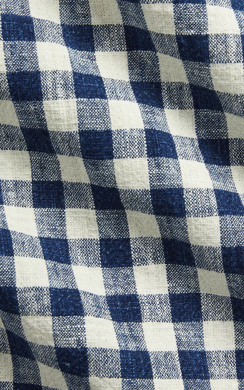 RRL Linen-Cotton Workshirt Indigo Checked - Image 7