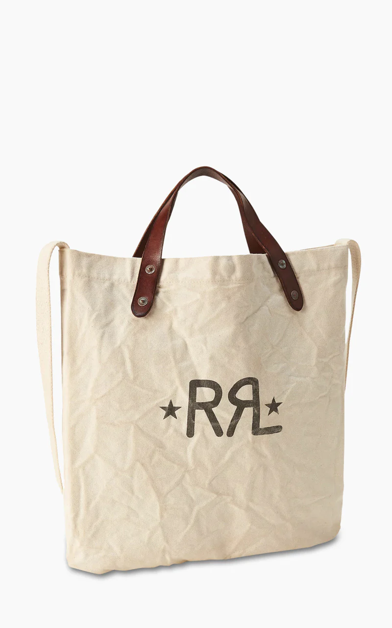 RRL Logo Canvas Market Tote Greige - Image 2