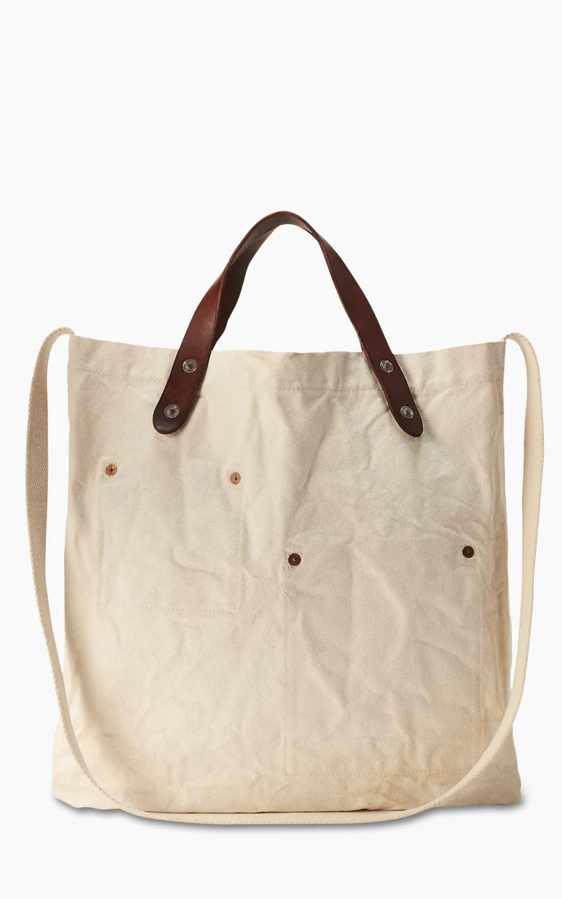 RRL Logo Canvas Market Tote Greige - Image 3