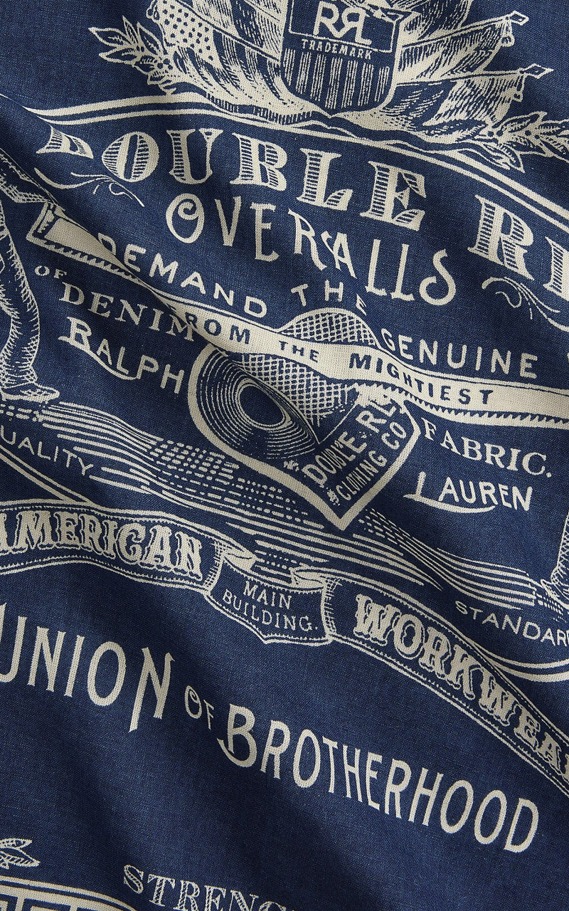 RRL Logo Cotton Bandana Indigo - Image 3