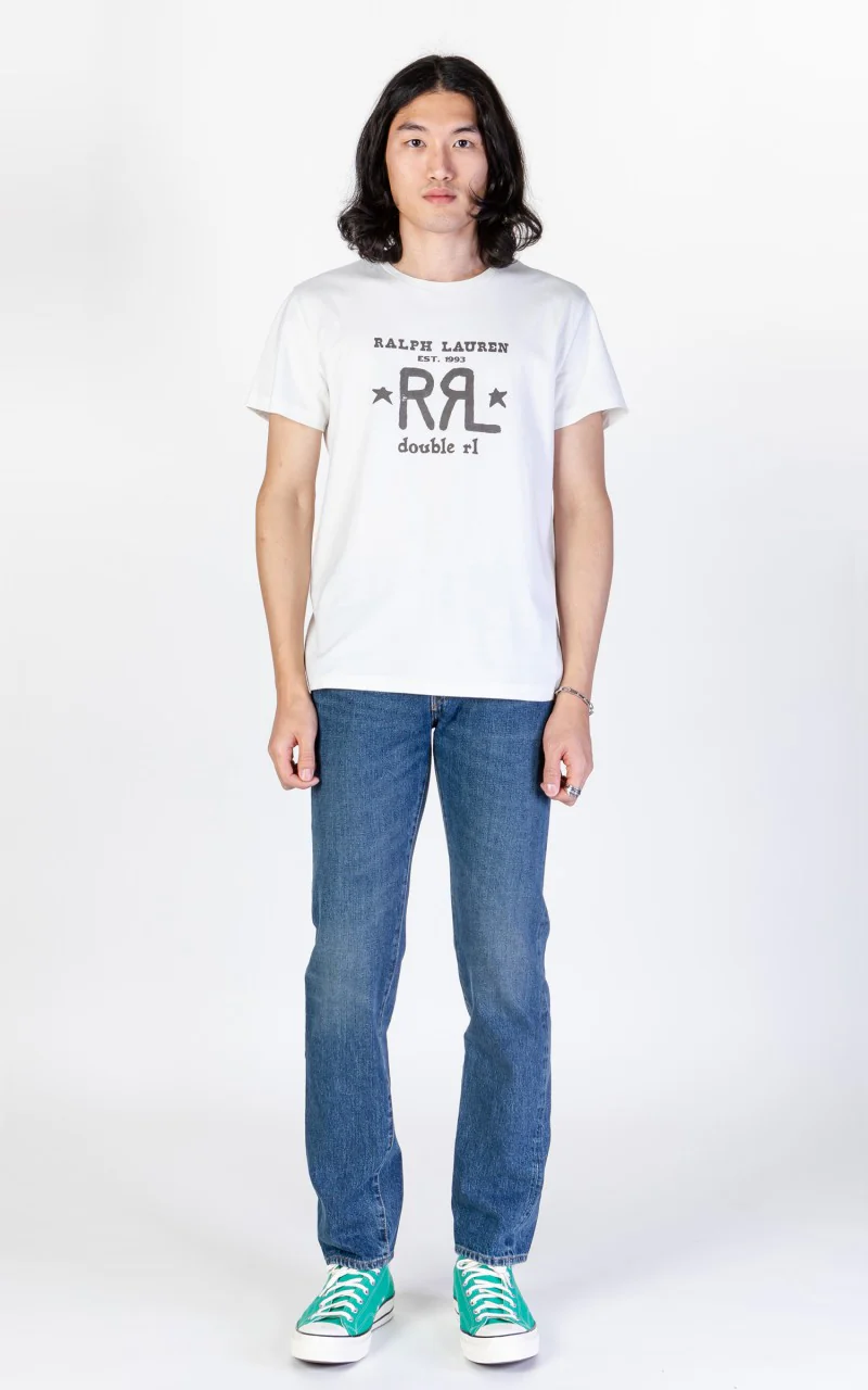 RRL Logo Crewneck T-Shirt Paper White - Image 2