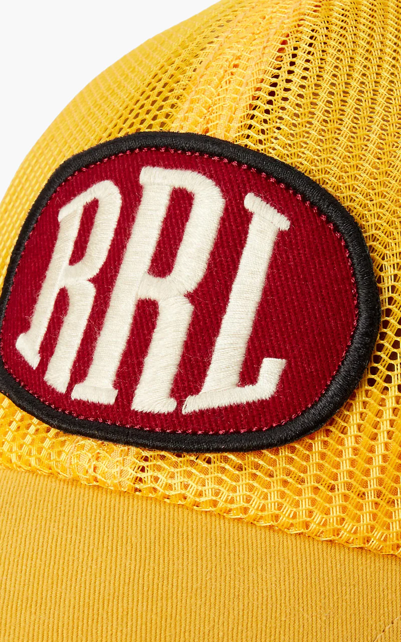 RRL Logo-Patch Mesh Trucker Cap Antique Gold - Image 3