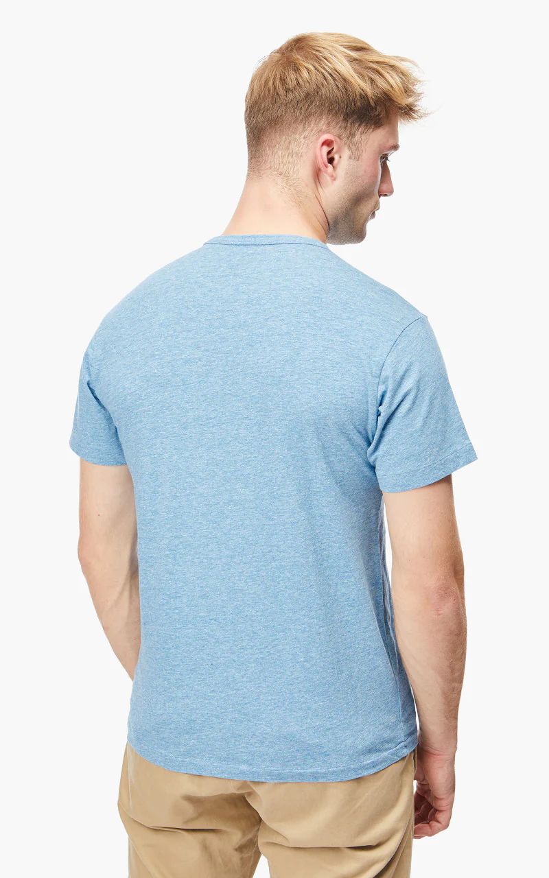 RRL Logo Tee Heather Blue - Image 4