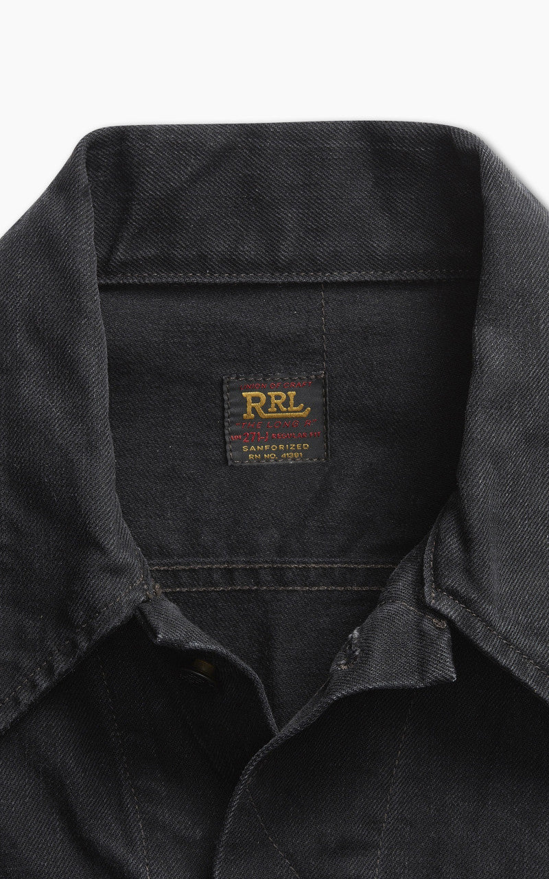 RRL Lot 271 Denim Trucker Jacket Worn In Black Wash - Image 12