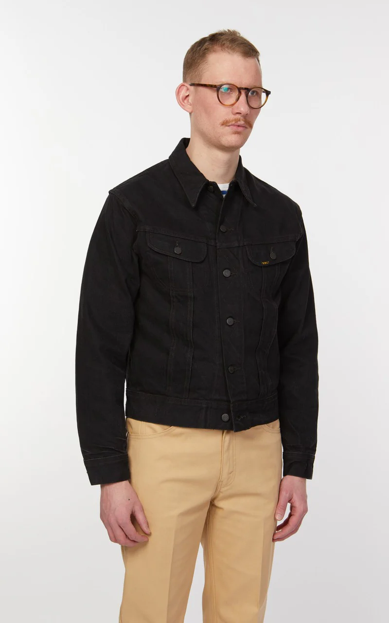RRL Lot 271 Denim Trucker Jacket Worn In Black Wash - Image 6