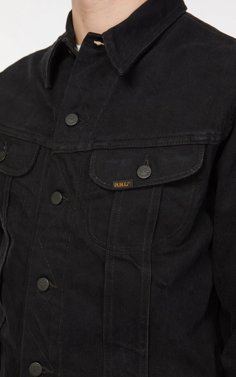 RRL Lot 271 Denim Trucker Jacket Worn In Black Wash - Image 9