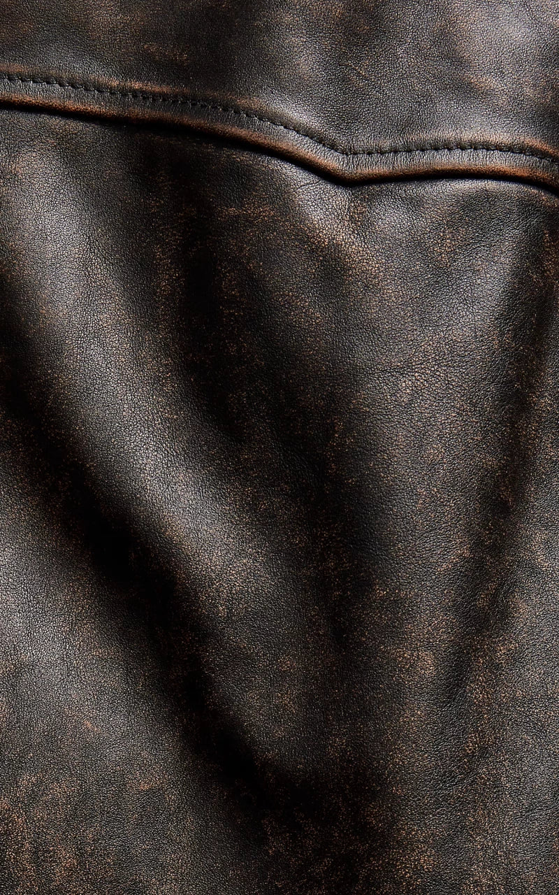 RRL Lynton Moto Leather Jacket Black Over Brown - Image 5