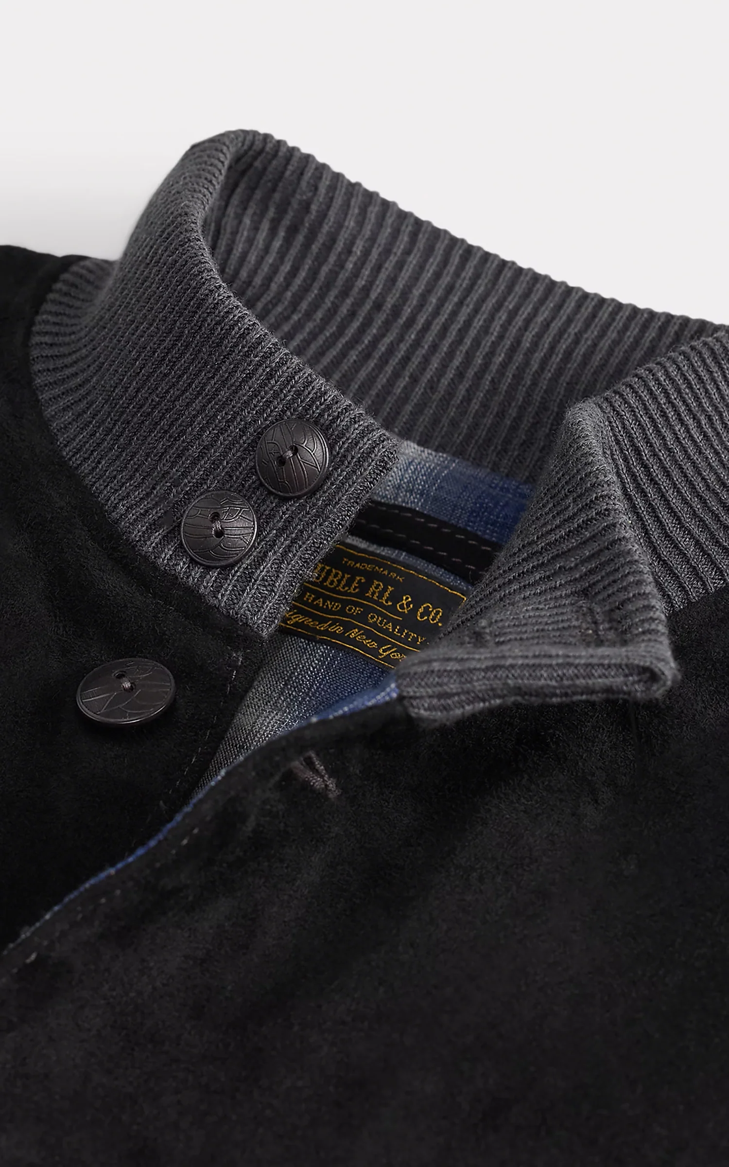 RRL Mason Suede Bomber Jacket Vintage Black - Image 4